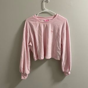 Stoney Clover Lane x Target Pink Cropped Terry Cloth Sweatshirt